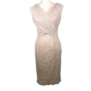 TAHARI ARTHUR S LEVINE (6P) NUDE LACE DRESS